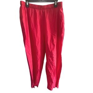 Gudrun Sjoden Red Organic Cotton‎ Silk Balloon Wide Leg Elastic Waist Pants XL